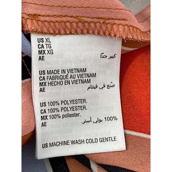 Bar III Blouse Sleeveless V Neck Inverted Pleat Multicolor Lightweight Polyester - Picture 6 of 8